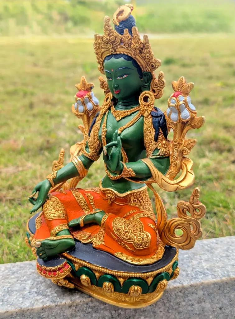 green tara statue side.webp
