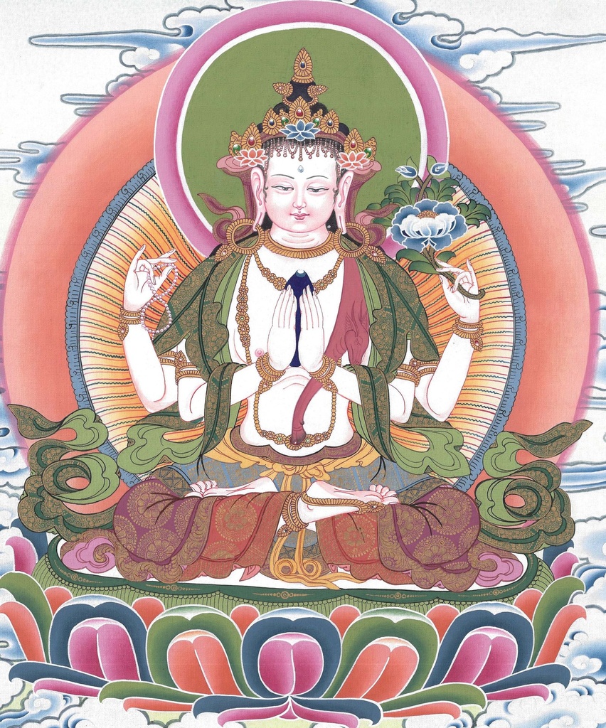 Four Arm Chenrezik Thangka