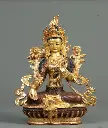 Gold Green Tara Copper Statue