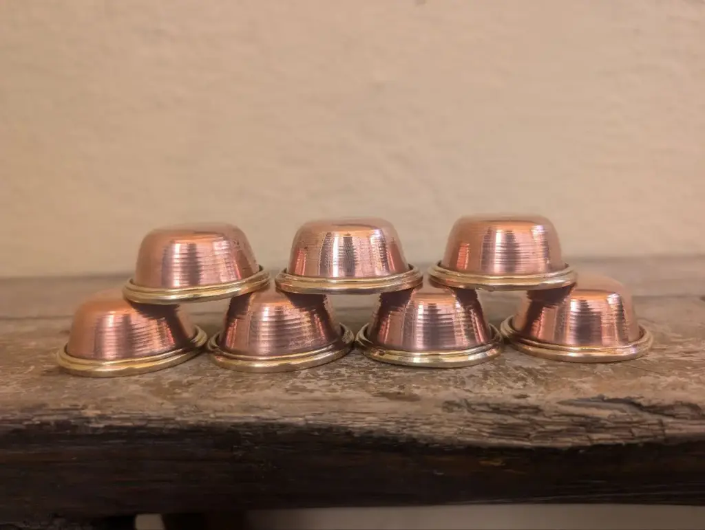 Traditional Copper Buddhist Mini Water Bowl Set