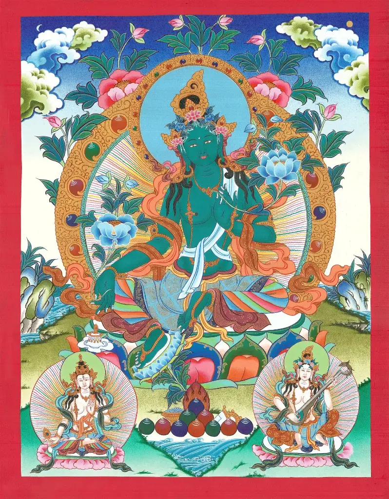 [1027] Green Tara Thangka