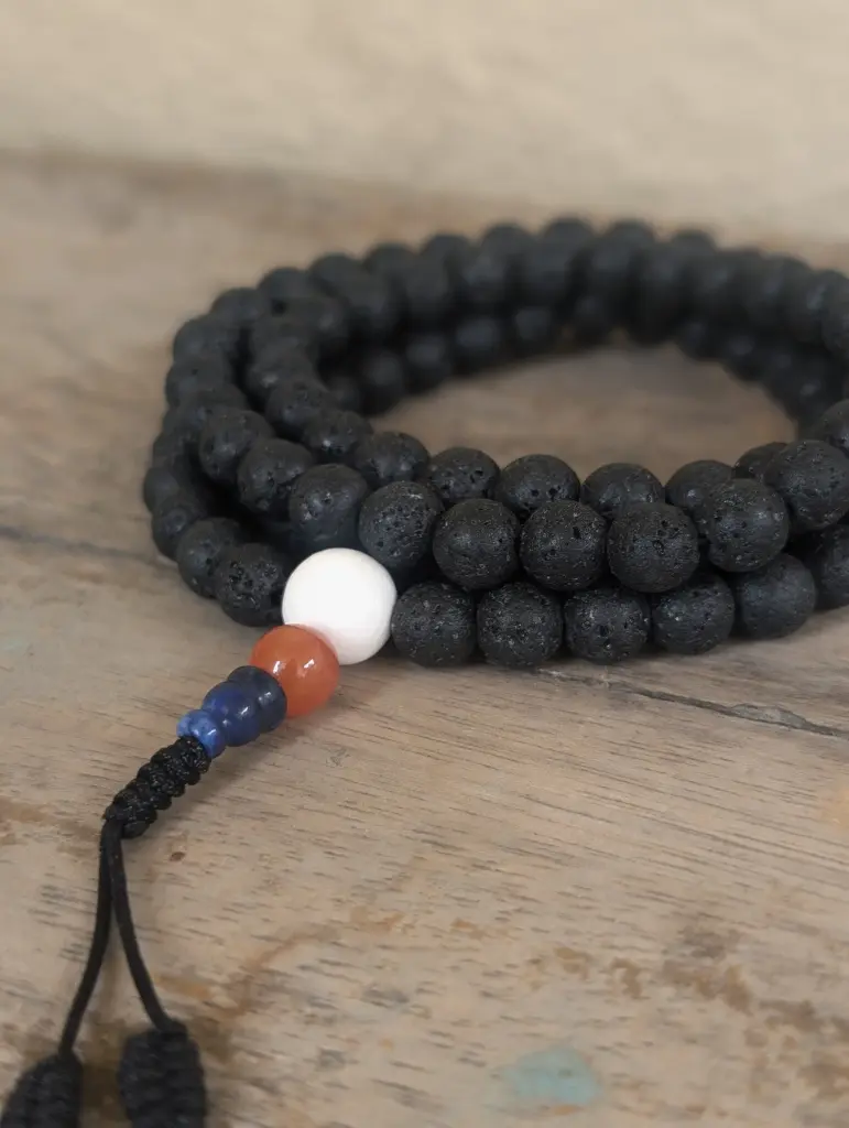 Authentic Lava Stone Om Ah Hung Mala