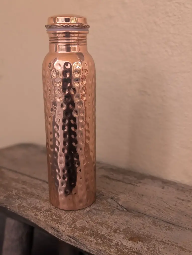 Copper Water Bottle Hand Hammered Finish