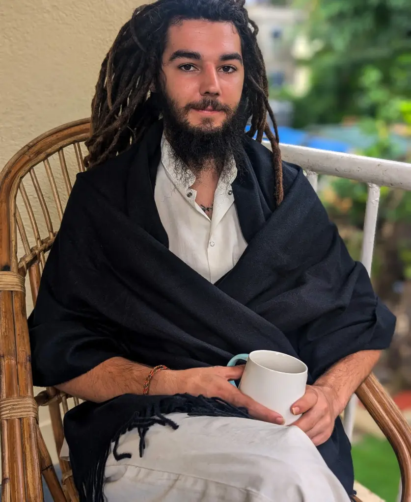 Black Cashmere Thick Meditation Shawl