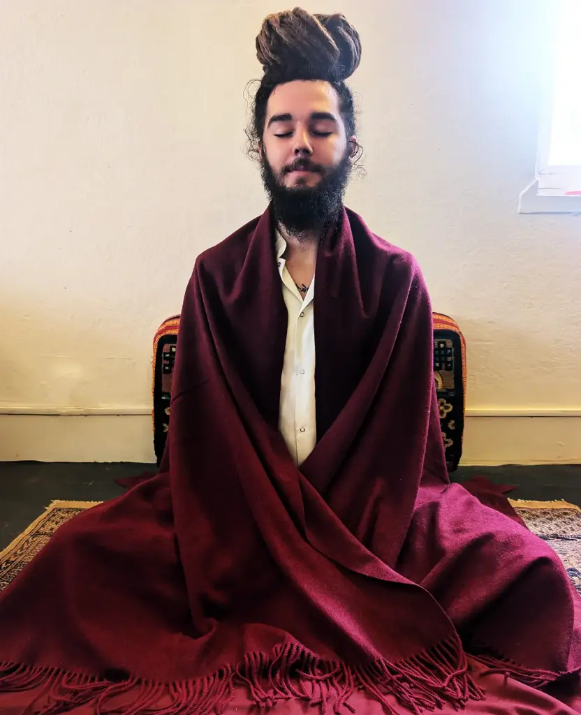 Burgundy Thick Cashmere Meditation Shawl