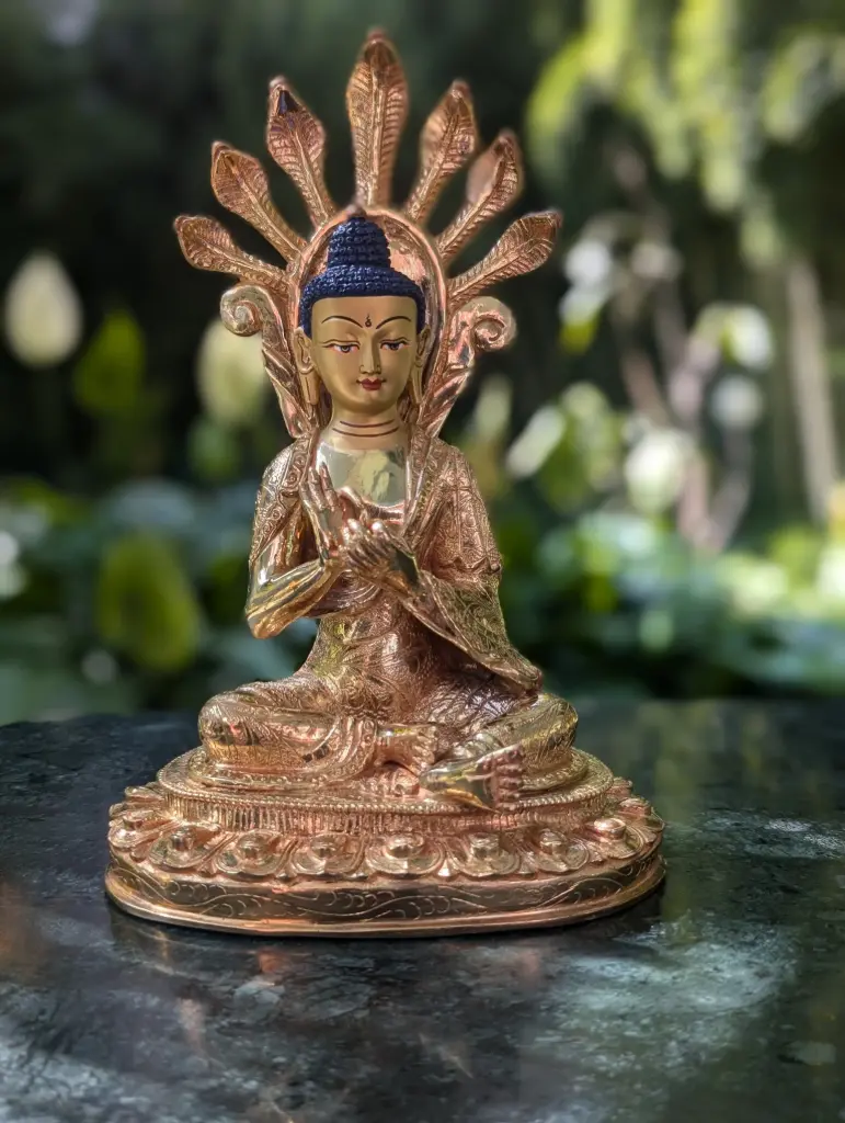 Copper 24K Gold-Plated Nagarjuna Statue