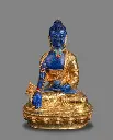 Lapis Lazuli Medicine Buddha Statue - 24K Gold Healing Buddha