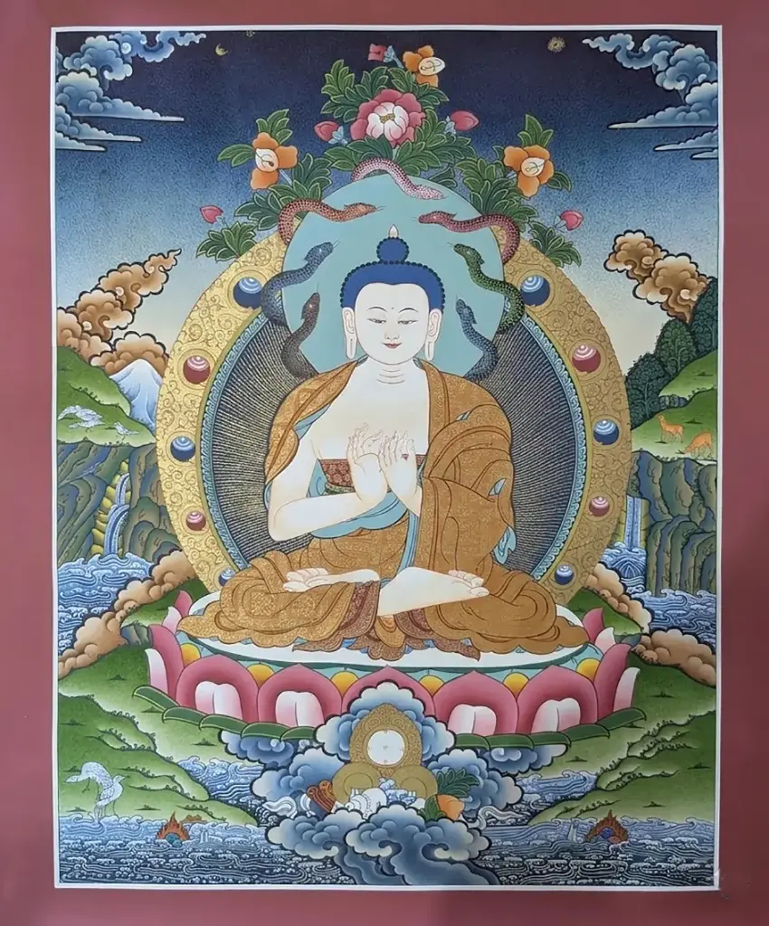 Arya Nagarjuna Thangka: The Second Buddha and Master of the Middle Way