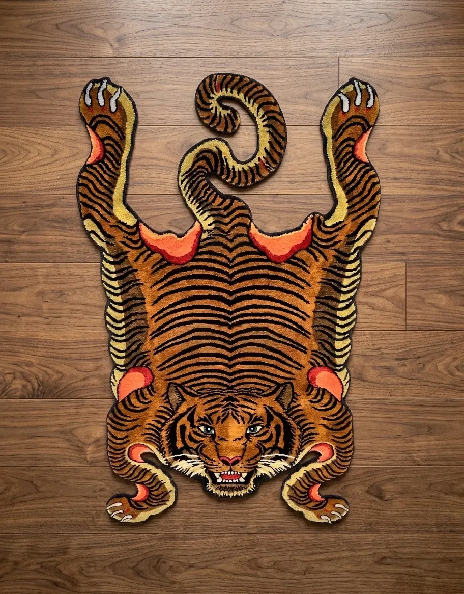 Handmade Tibetan Tiger Rug - 100% Tibetan Wool