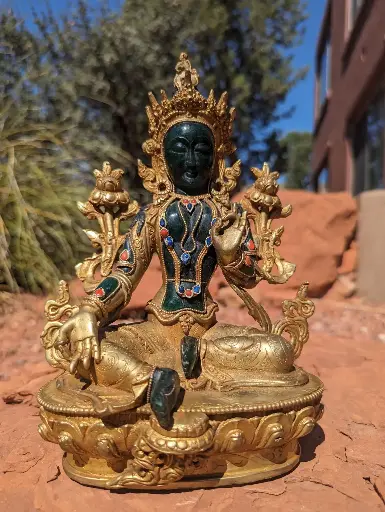 [0107] Crystal Green Tara Statue