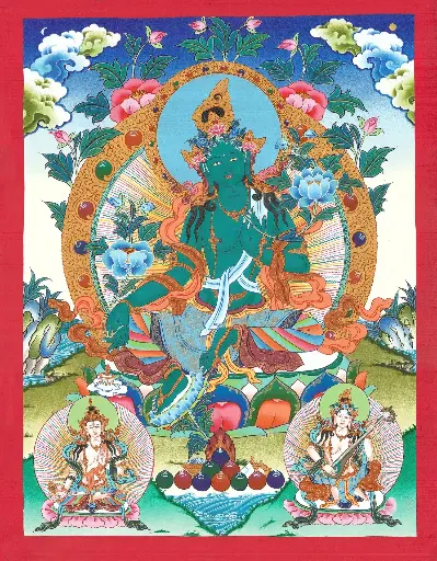 [1027] Green Tara Thangka